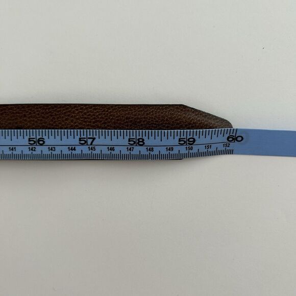 REMO TULLIANI 5173 Belt Men Sz 54 Brown Genuine Leather Solid Brass Buckle Italy - Picture 9 of 10